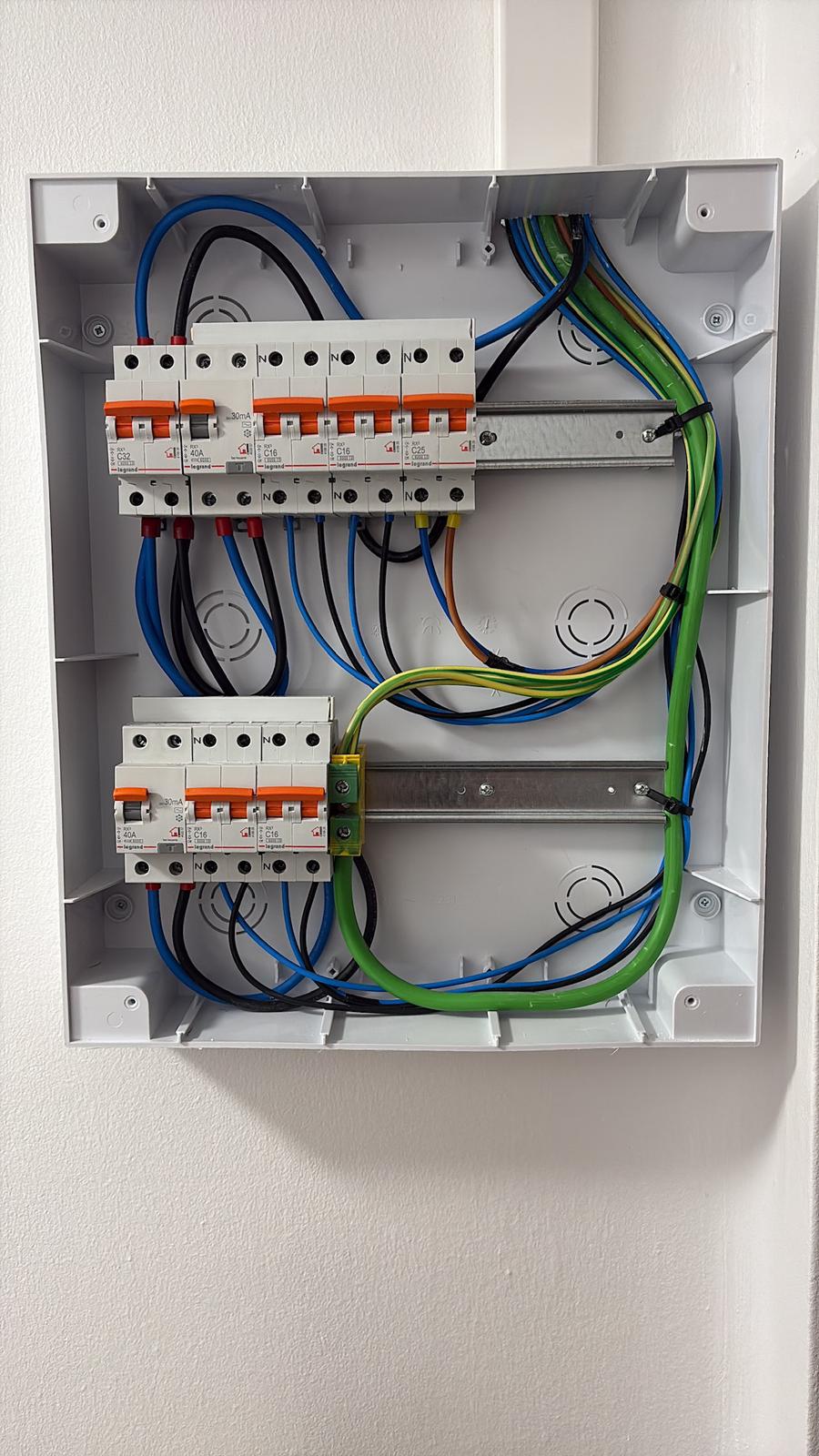 Cuadro eléctrico con protecciones Legrand cableado